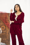 maroon velvet designer dress