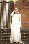 Ivory Double Layered Designer Abaya