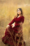 Maroon Velvet Maxi