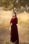 Maroon Velvet Maxi